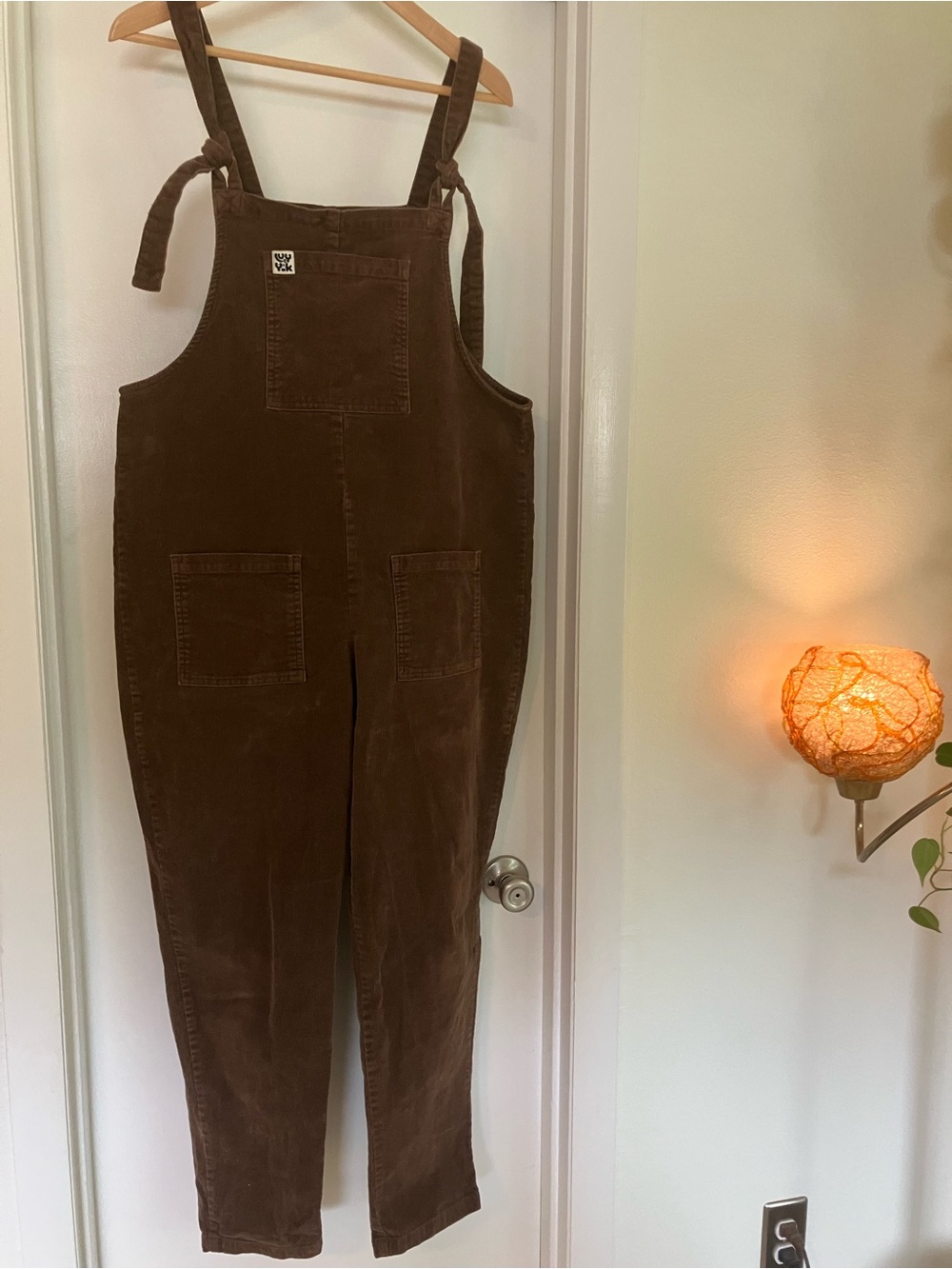 Lucy & Yak Women’s Corduroy Overalls in dark brown, size 10R